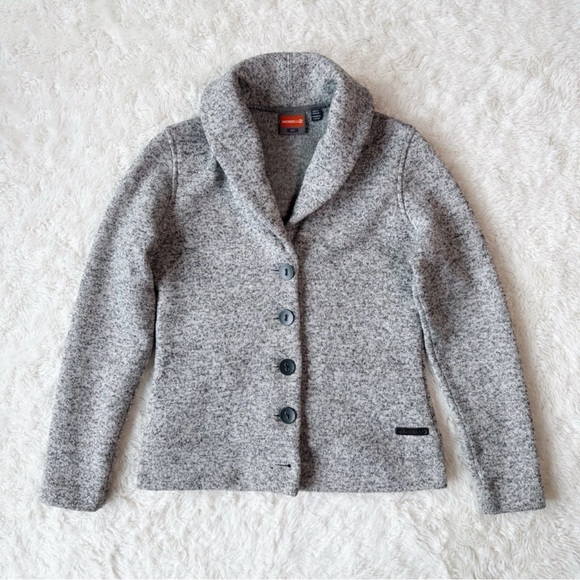 Merrell Sweaters - Merrell Woman Gray Fleece Button Cardigan Sweater SMALL Outdoor Classic Coastal